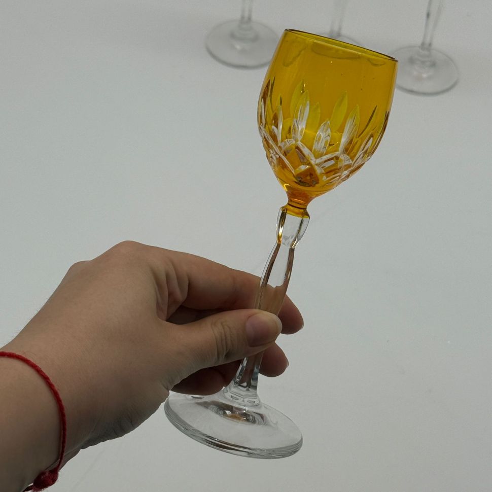 Рюмка Тюльпан набор 4 шт. 75 мл цветной хрусталь Германия