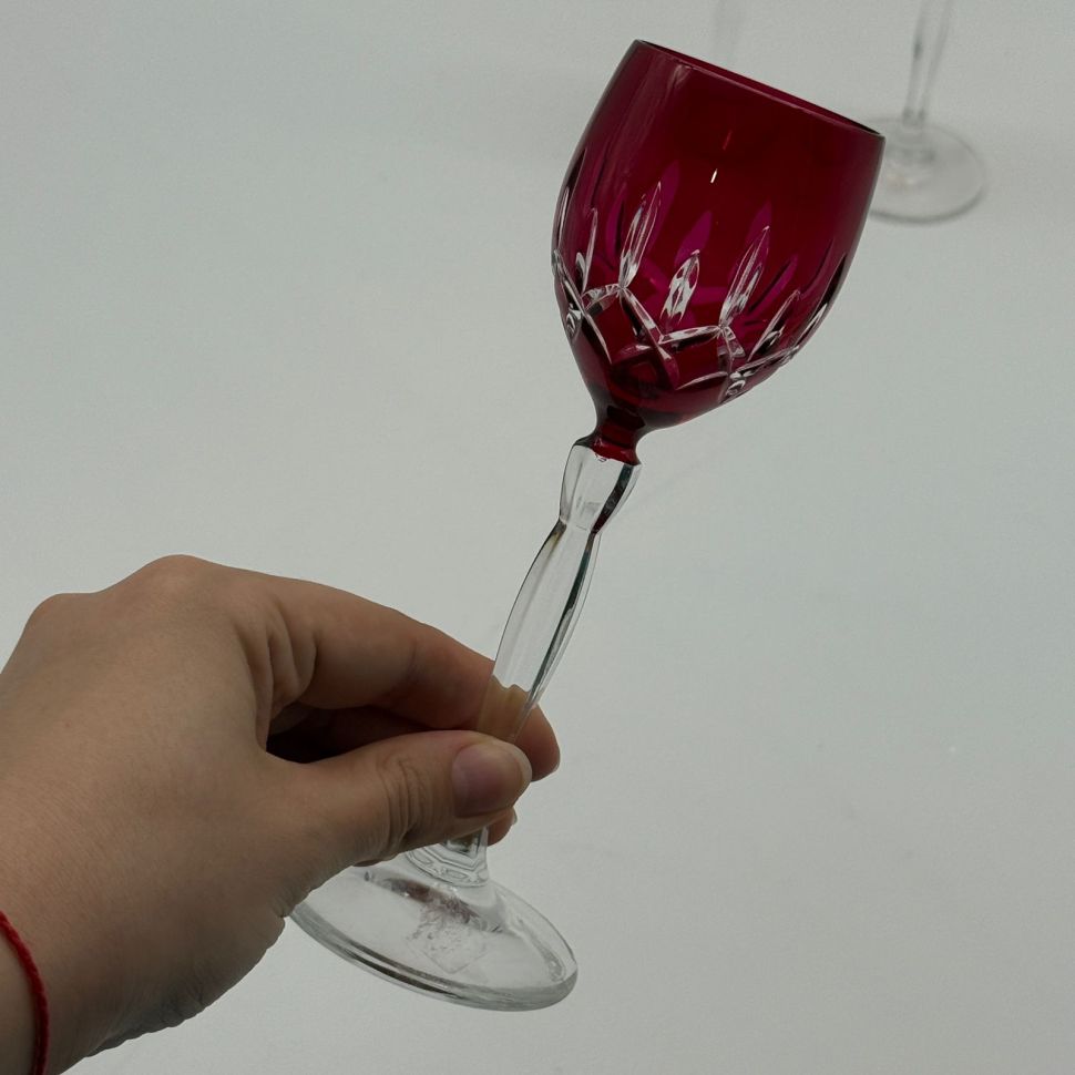 Рюмка Тюльпан набор 4 шт. 75 мл цветной хрусталь Германия