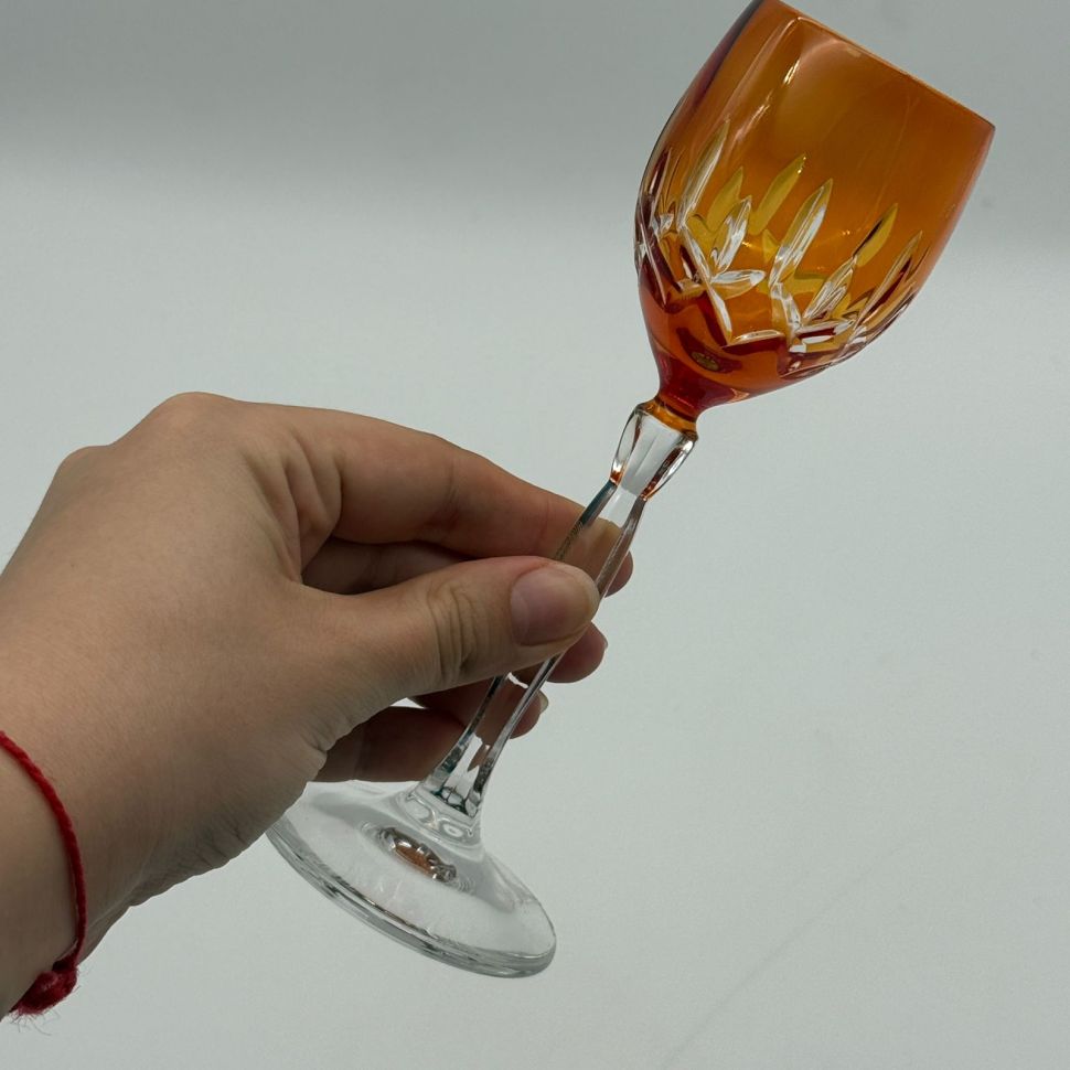 Рюмка Тюльпан набор 4 шт. 75 мл цветной хрусталь Германия