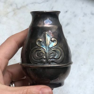 Ваза мини 9 см мельхиор патина