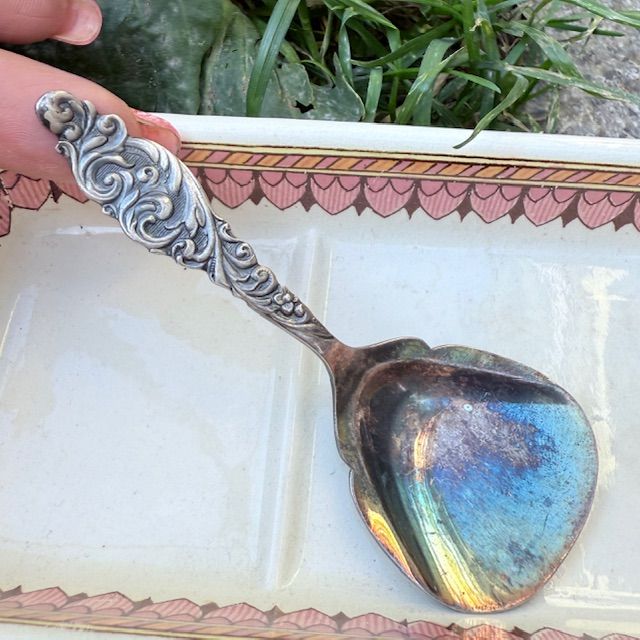 Ложка совок 10 см серебрение