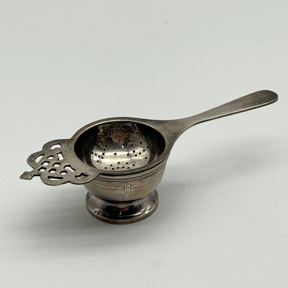 Ситечко для чая на подставке 17 см серебрение 