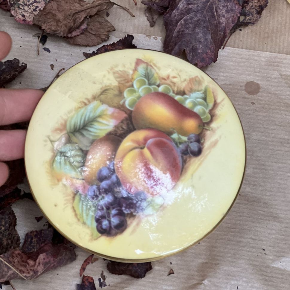 Шкатулка 10 см Aynsley Orchard Gold Англия фарфор