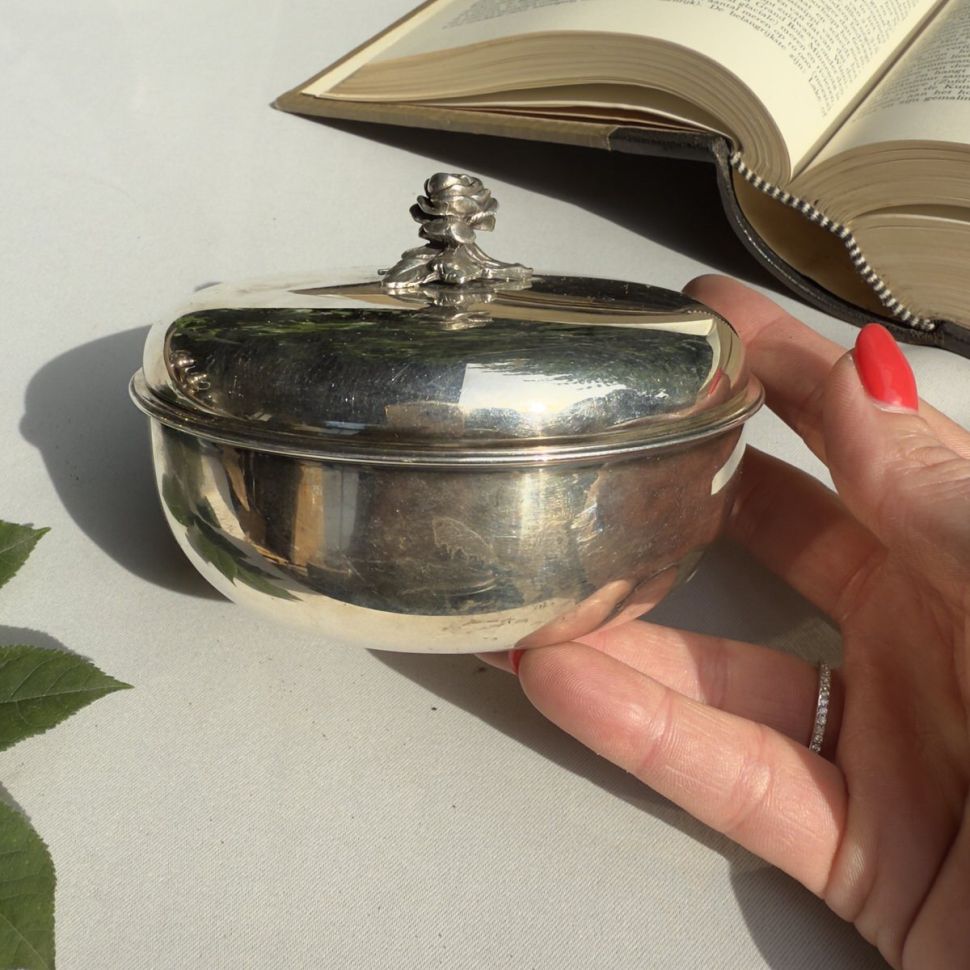 Шкатулка Puiforcat Роза 9 см серебрение Франция