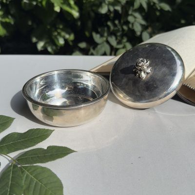 Шкатулка Puiforcat Роза 9 см серебрение Франция