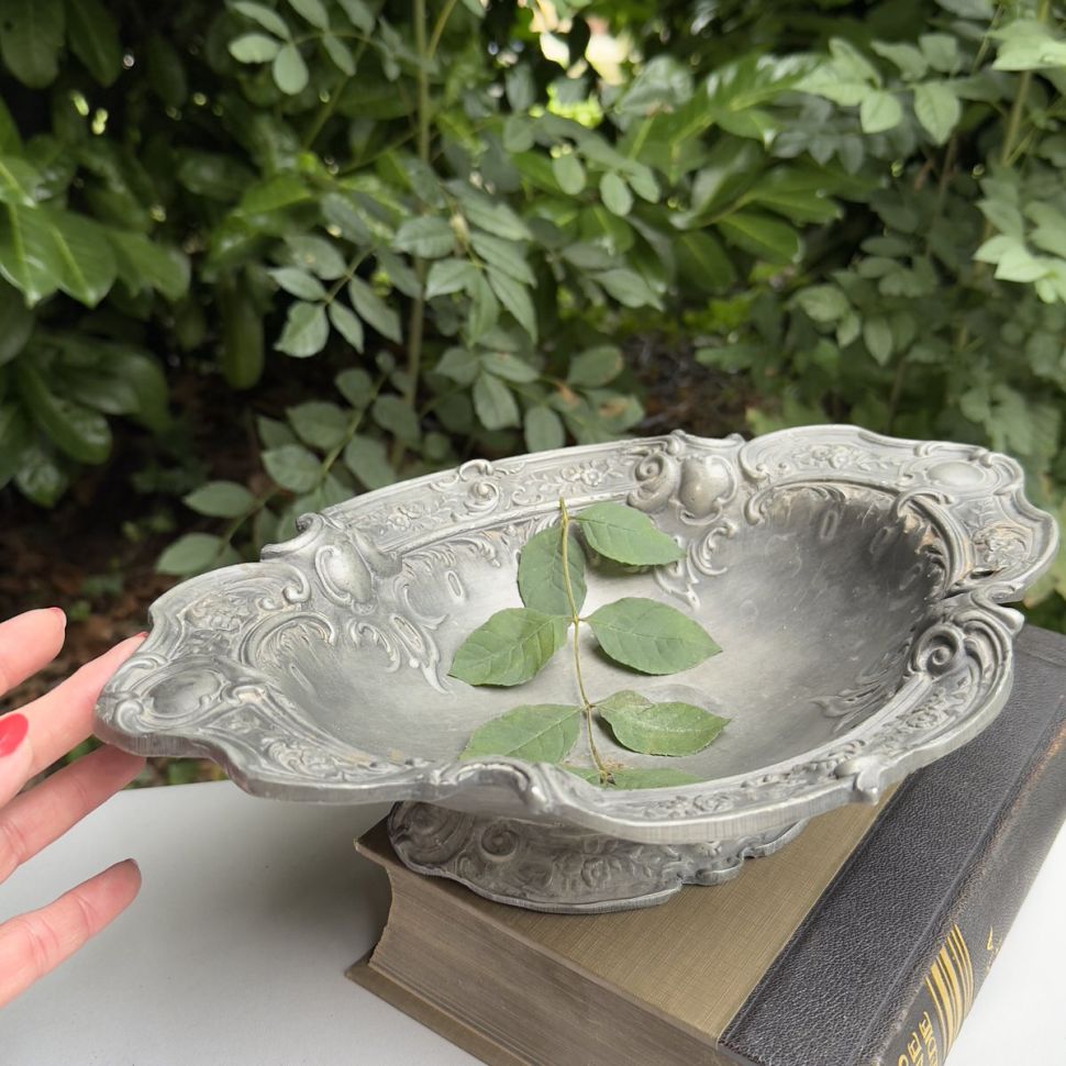 Фруктовница 32 см олово Франция 