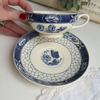 Чайная пара Maastricht Butterflu 180 мл Голландия 1890 гг.