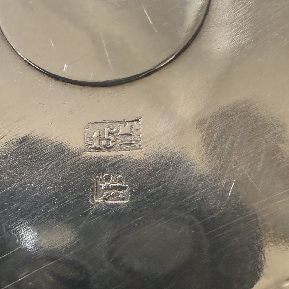 Подставка подогрев 27 см серебрение по меди Франция