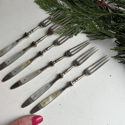 Вилка трезубец 15 см серебрение перламутр Нидерланды