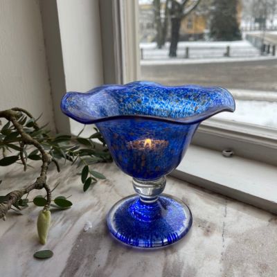 Ваза подсвечник 13 см хрустальное стекло Швеция