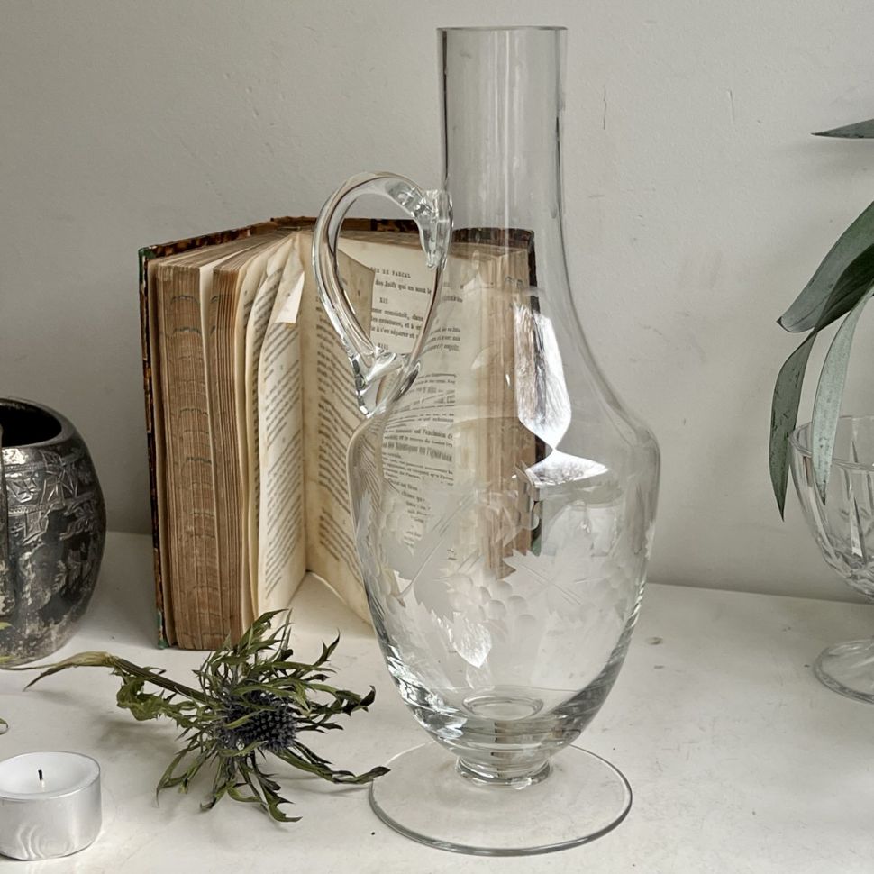 Кувшин с гравировкой Виноград 27 см хрусталь