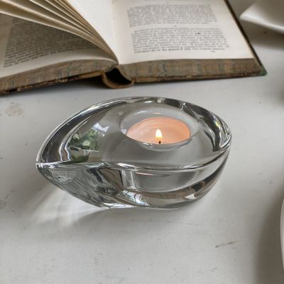 Подсвечник для греющей свечи 13 см Orrefors хрусталь Швеция