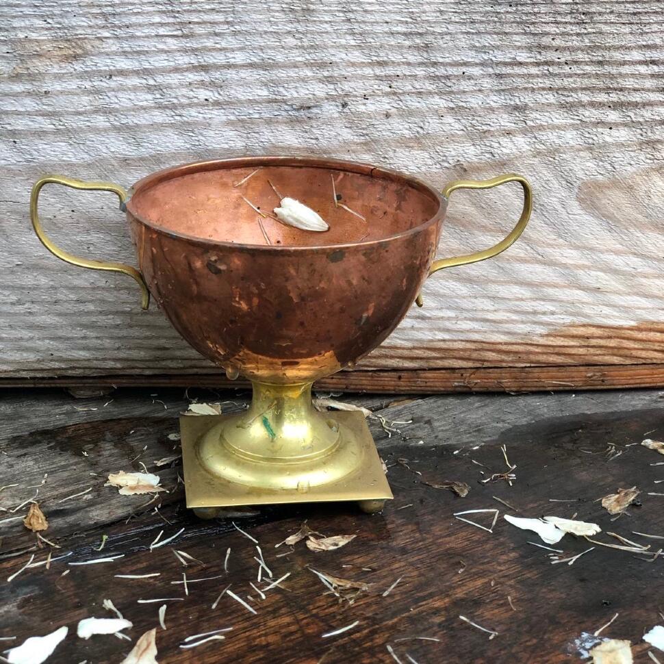 Ваза кубок 10 см медь латунь