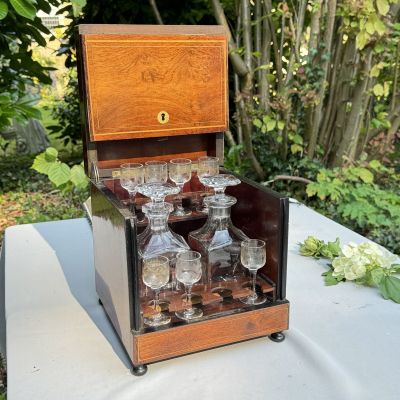 Бар эпохи Наполеона III дерево латунь хрусталь Франция