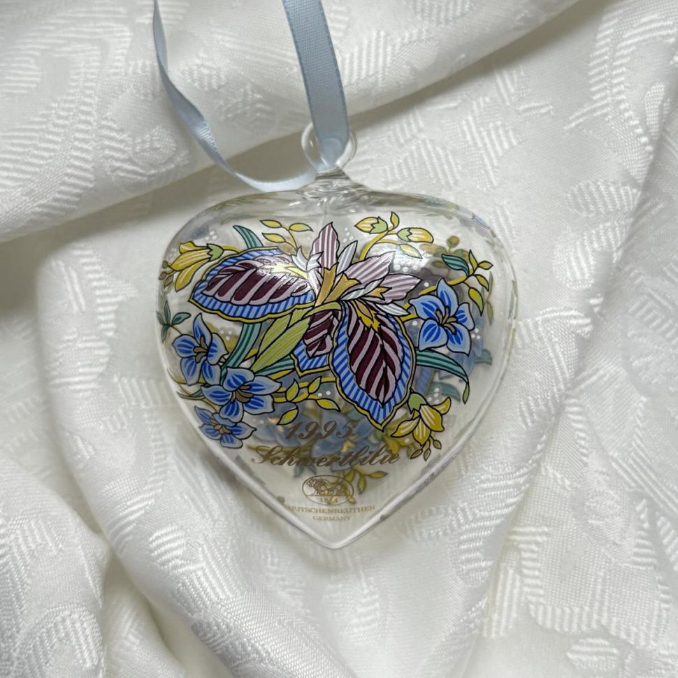 Подвес Hutschenreuther Сердце стекло 8 см Германия 1995 г.