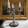 Подсвечник канделябр на 3 свечи 27 см серебрение мрамор в стиле Луи 16 Франция