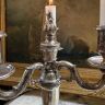 Подсвечник канделябр на 3 свечи 27 см серебрение мрамор в стиле Луи 16 Франция