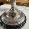 Подсвечник канделябр на 3 свечи 27 см серебрение мрамор в стиле Луи 16 Франция
