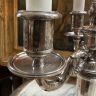 Подсвечник канделябр на 3 свечи 27 см серебрение мрамор в стиле Луи 16 Франция
