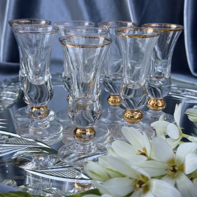 Рюмка Муха 25 мл хрустальное стекло золочение Франция