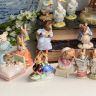 Статуэтка Billie & Buntle Bunnykins Sleigh Ride Royal Doulton Англия 1972 г 