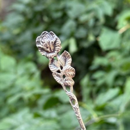 Ложка кофейная с розой 11 см серебрение