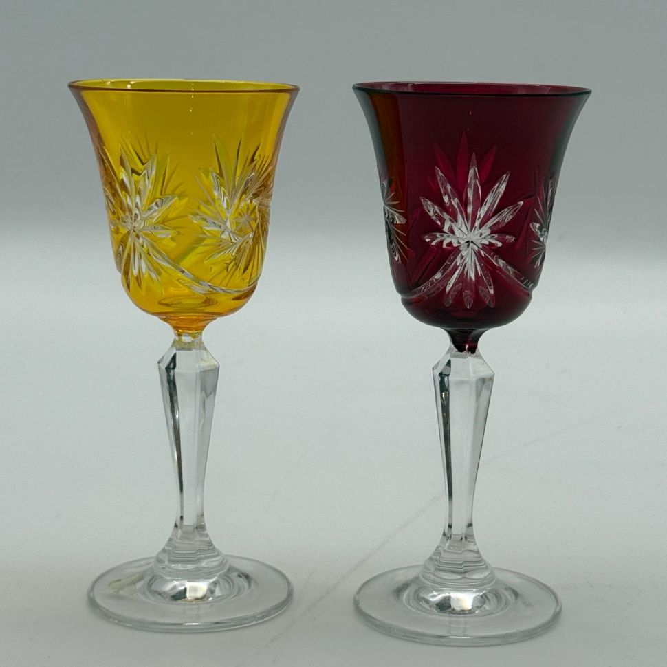 Рюмка Тюльпан набор 2 шт. 80 мл цветной хрусталь Германия