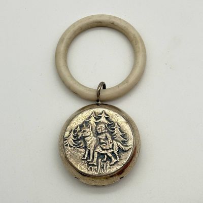 Погремушка на кольце 11 см серебро