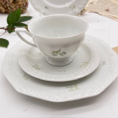 Чайная пара Rosenthal Maria Classic Rose бирюзовые цветы 200 мл Германия нюанс