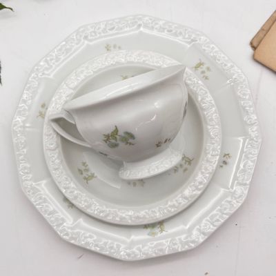 Чайная пара Rosenthal Maria Classic Rose бирюзовые цветы 200 мл Германия нюанс