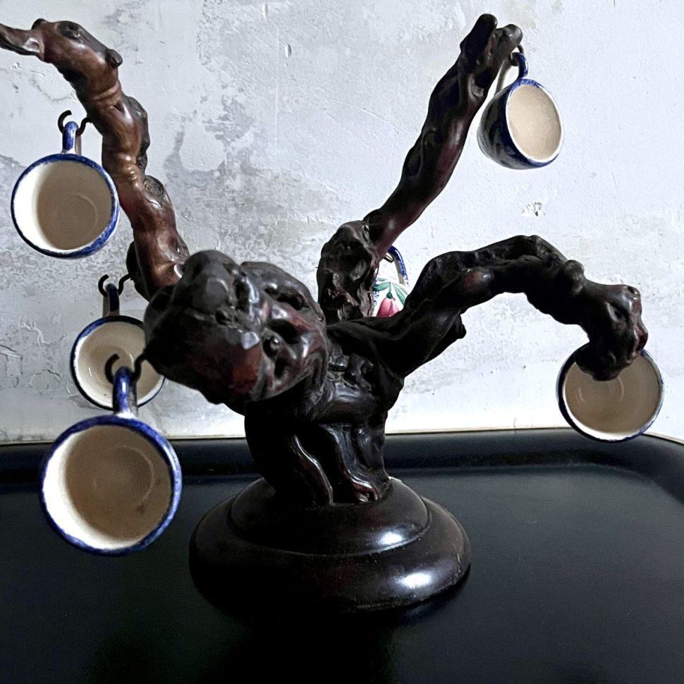 Подставка с кружками 27 см лоза ручная работа