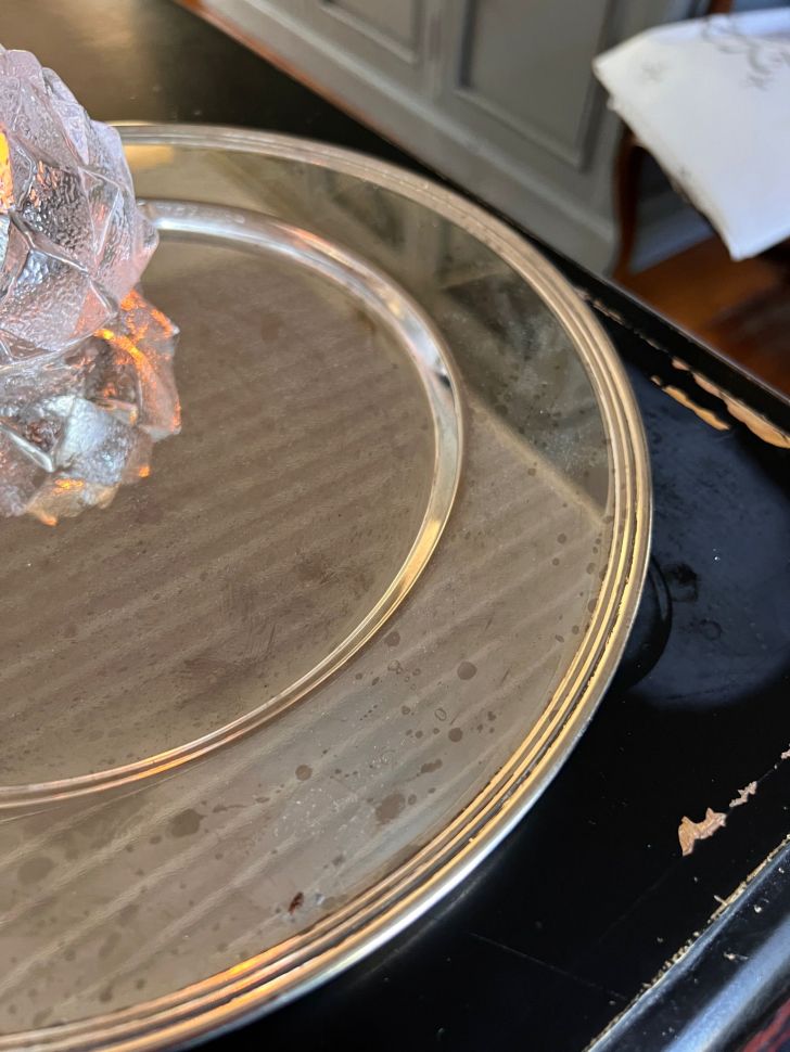 Блюдо поднос подставка под тарелку 30 см сталь