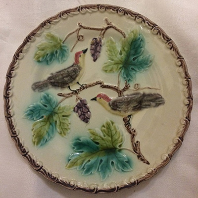 Тарелка десертная Птицы белая