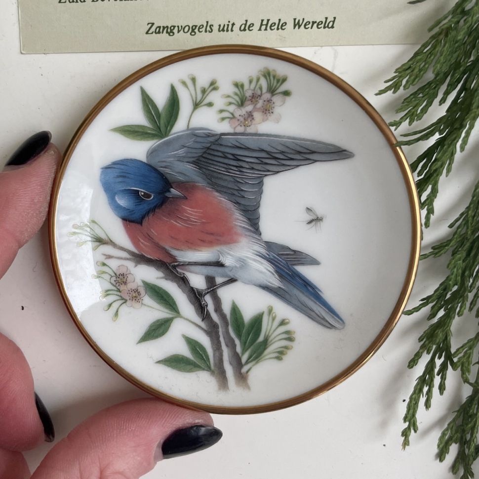 Тарелка 8 см Franklin Songbirds 1981 Eastern Bluebird