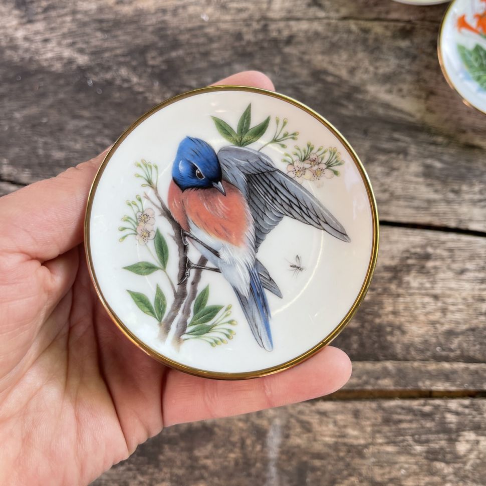 Тарелка 8 см Franklin Songbirds 1981 Eastern Bluebird