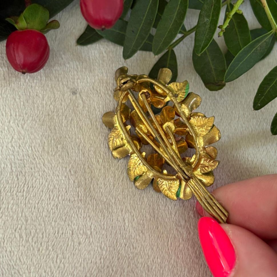 Брошь Букет 5 см эмаль