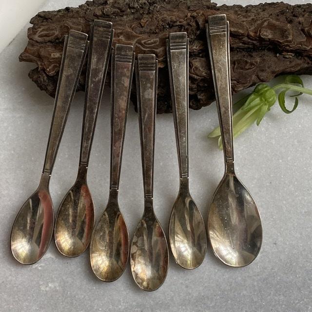 Ложка серебрение 90 набор 6 штук, 5 кофе и 1 чайная