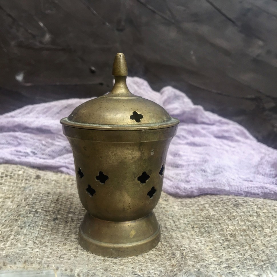 Стакан шкатулка с крышкой Латунь