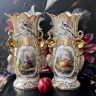 Ваза парная Кавалер 40 см фарфор Арнуво Франция 1880 г.