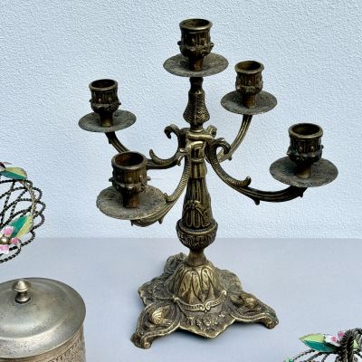 Подсвечник канделябр на пять свечей бронза 33 см Франция