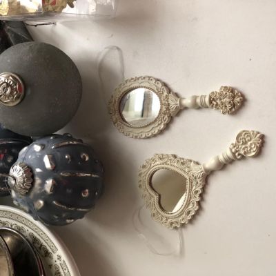 Подвес декоративный зеркало сердечко в резном дереве на ленте