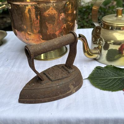 Утюг старинный 14 см чугун