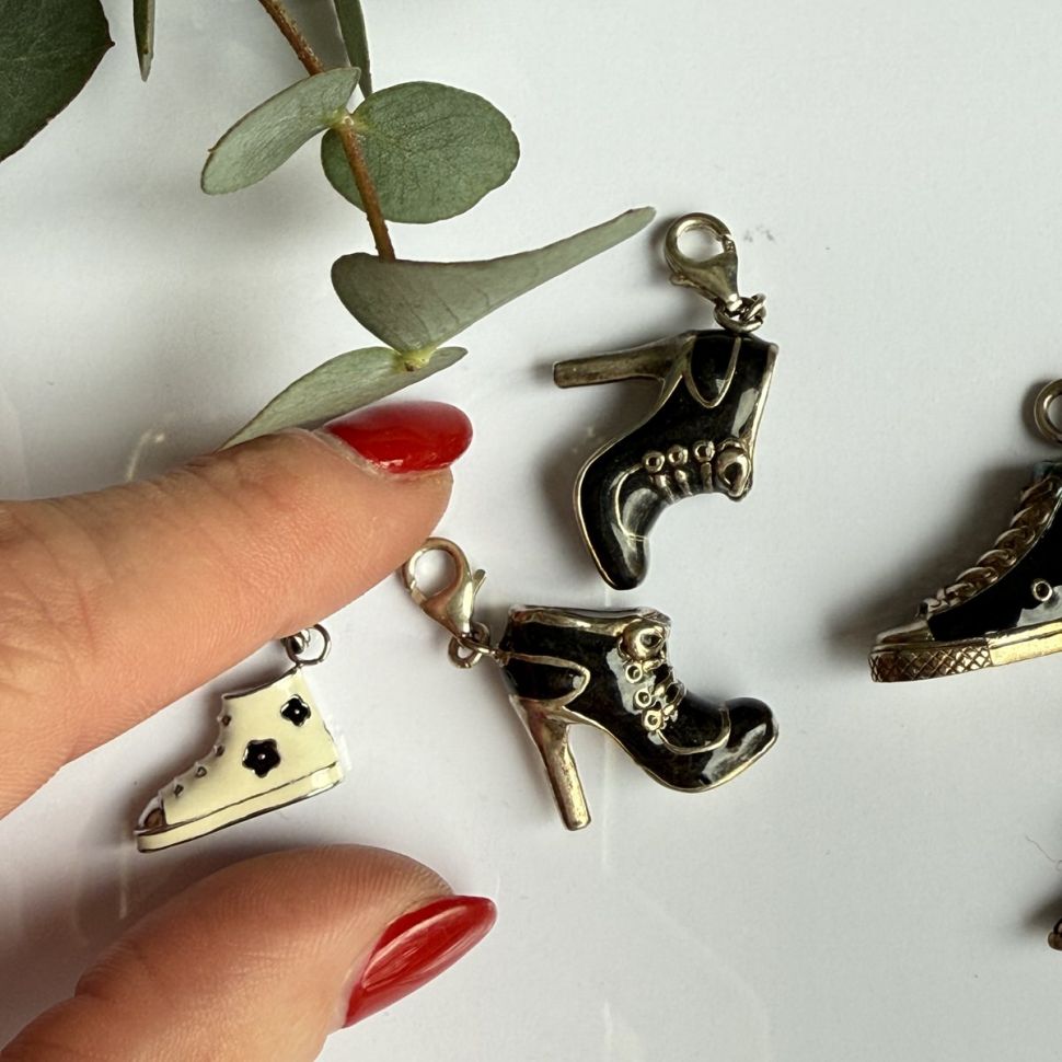 Подвеска шарм Ботинок 3 см в стиле Thomas Sabo 925