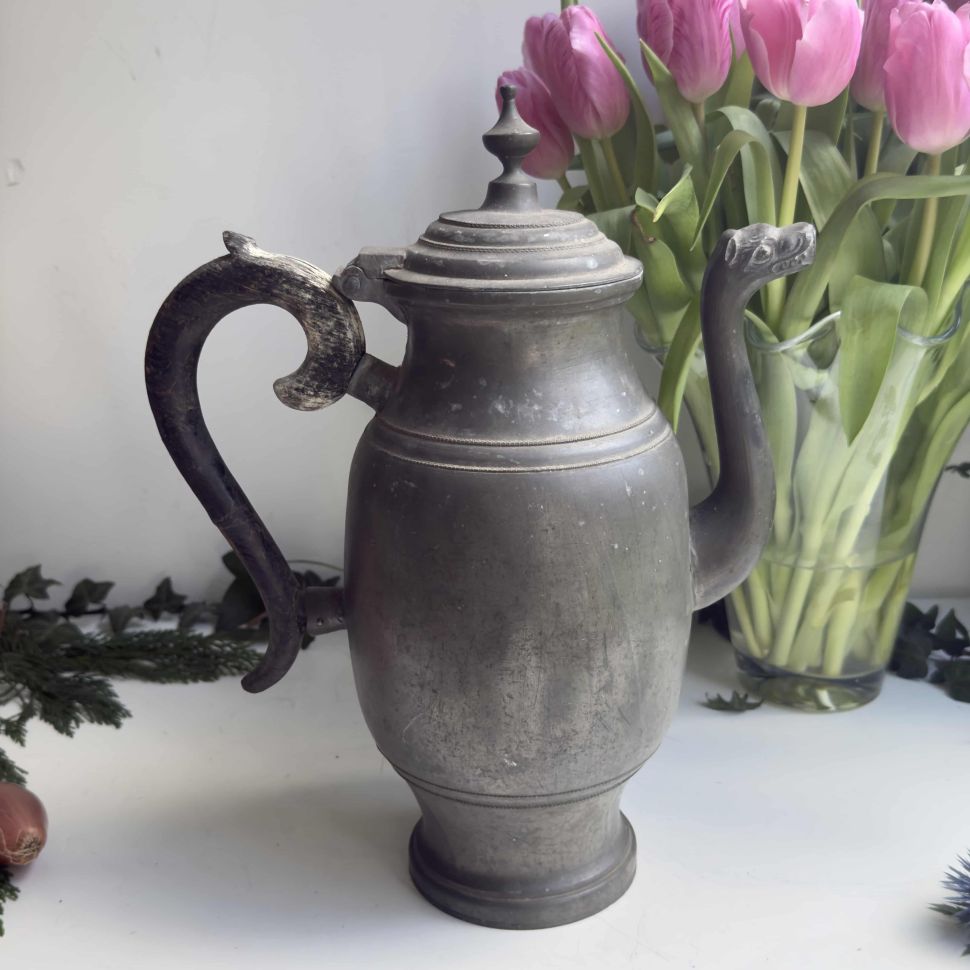 Кувшин 2,7 л с крышкой старинный олово