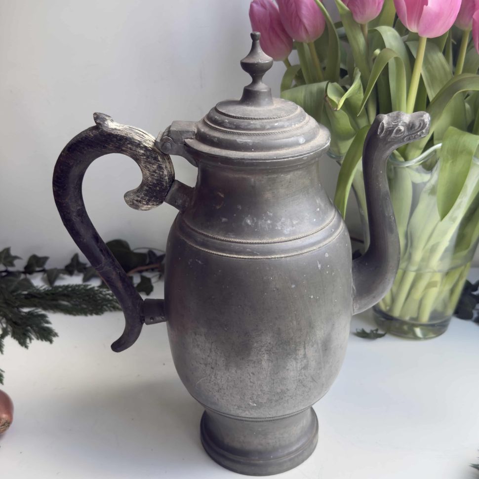 Кувшин 2,7 л с крышкой старинный олово