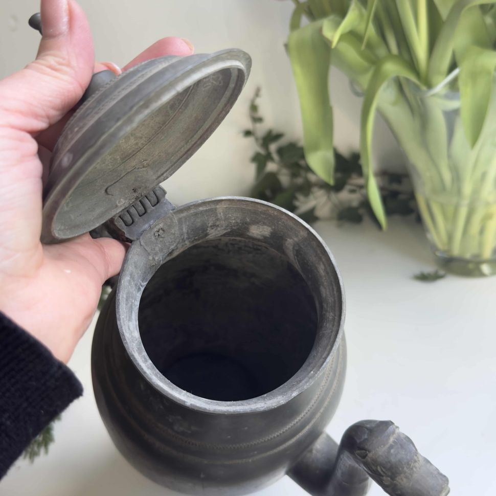 Кувшин 2,7 л с крышкой старинный олово