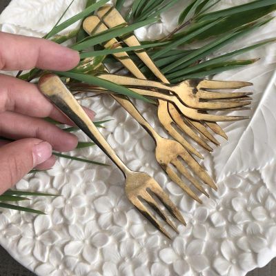 Вилка малая для десерта Золочение (Gold plated)