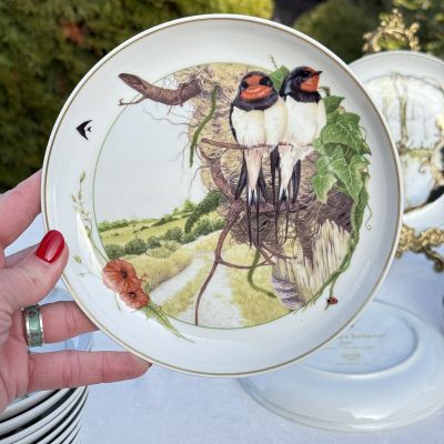 Тарелка Arzberg Birds of the Country Year Август 17 см фарфор Германия 