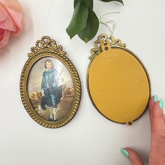 Рамки с картинками Девушка и Юноша набор 2 шт латунь Франция