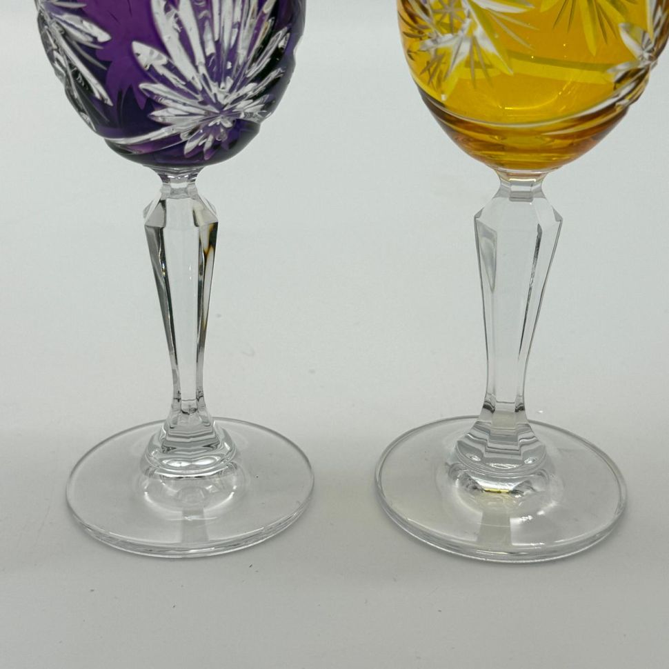 Рюмка набор 2 шт. 80 мл цветной хрусталь Германия